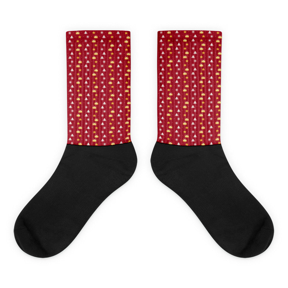 Socken Pixel-Weihnacht, flach liegend (Mockup)