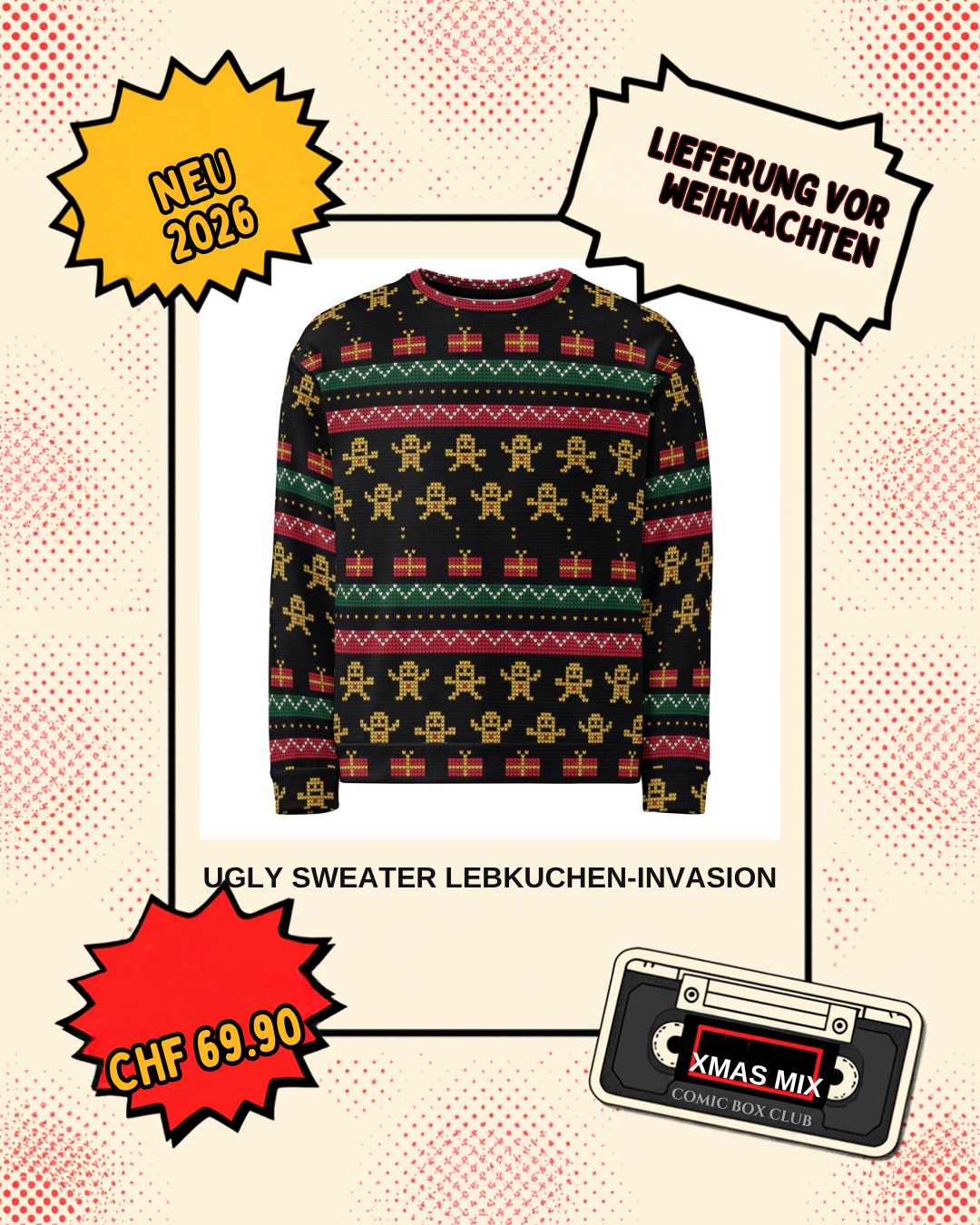 Comic-Produktbild: Ugly Sweater Lebkuchen-Invasion, CHF 69.90