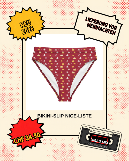 Comic-Produktbild: Bikini-Slip Nice-Liste mit Pixel-Weihnachtsmuster, CHF 34.90