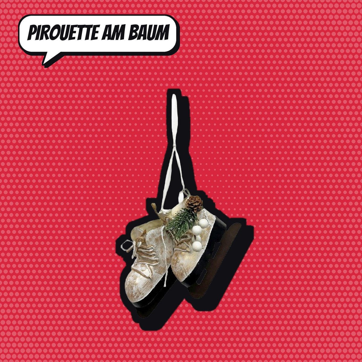 Comic-Produktbild: Baumhänger Schlittschuhe aus Metall, weiss, CHF 19.90