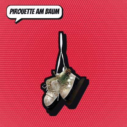 Comic-Produktbild: Baumhänger Schlittschuhe aus Metall, weiss, CHF 19.90