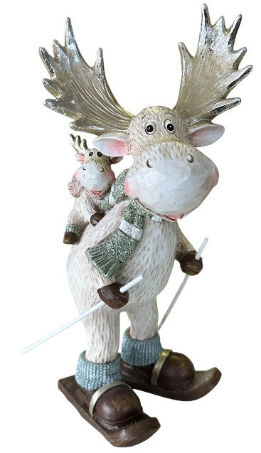 Deko-Figur eines Elchs auf Skiern (Produktfoto 1)
