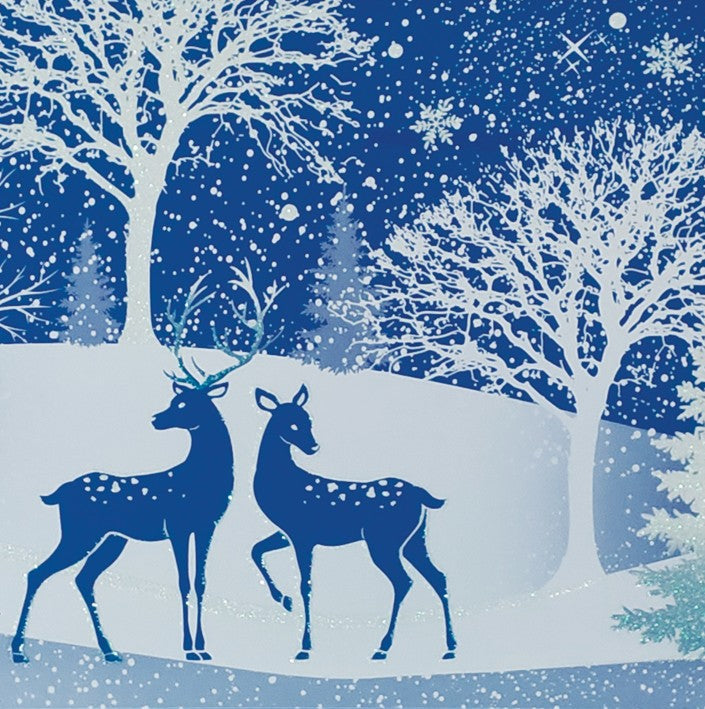 Weisse Fensterfolie mit Winterlandschaft und Glitter (Produktfoto 3)