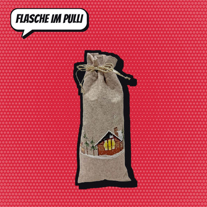 Comic-Produktbild: Flaschenbeutel aus Filz mit Weihnachtsmotiv, CHF 9.90