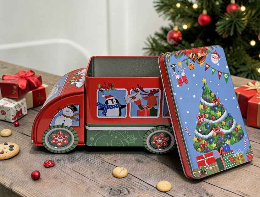 Blechdose in Form eines Weihnachtsautos (Produktfoto 4)