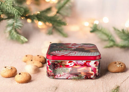 Drei viereckige Guetzlidosen aus Blech mit Zuckerstangen-Motiv (Produktfoto 3)