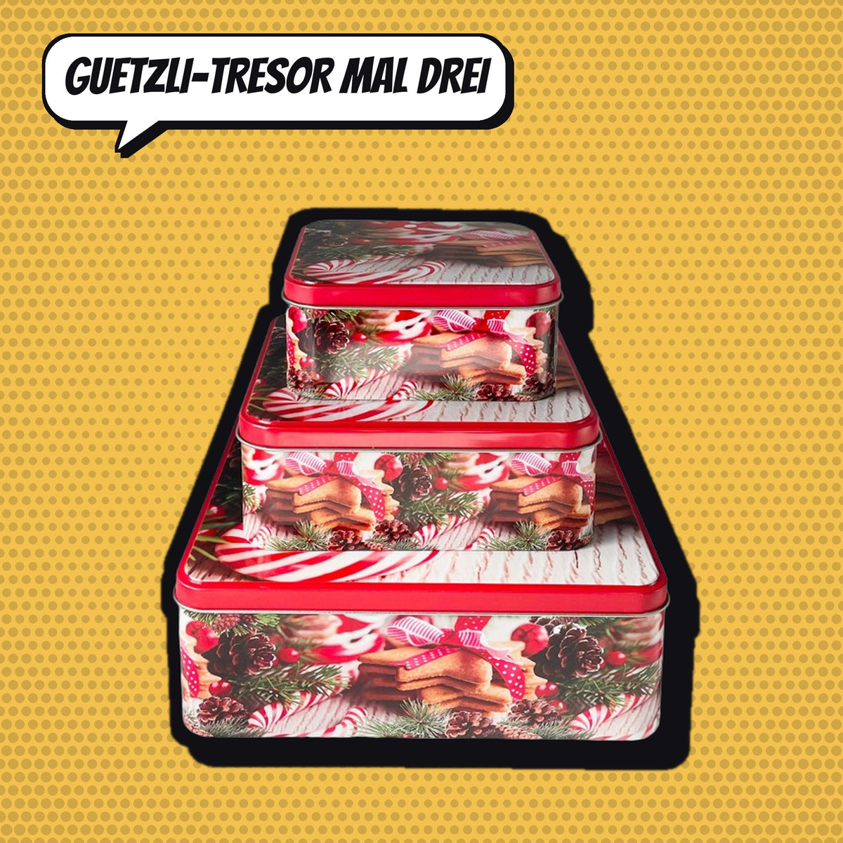 Comic-Produktbild: Guetzlidosen 3er-Set Zuckerstange, Blech, CHF 24.90