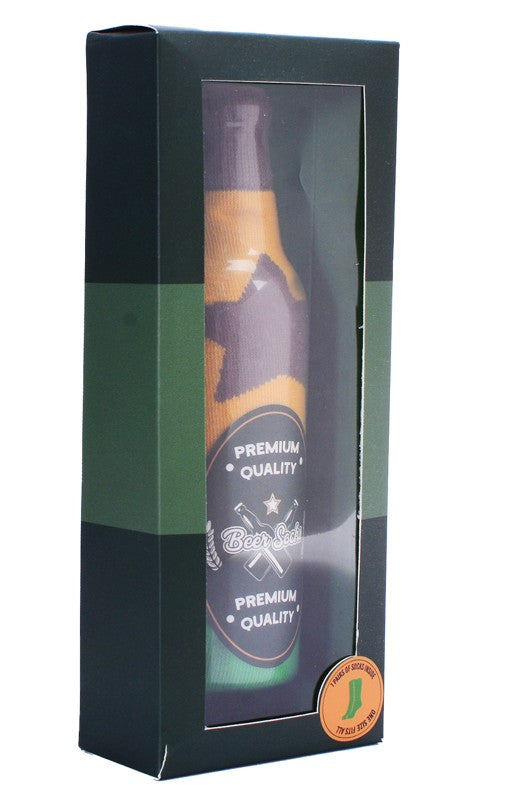 Socken in einer Geschenkverpackung im Bier-Look (Produktfoto 3)