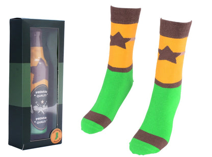 Socken in einer Geschenkverpackung im Bier-Look (Produktfoto 1)