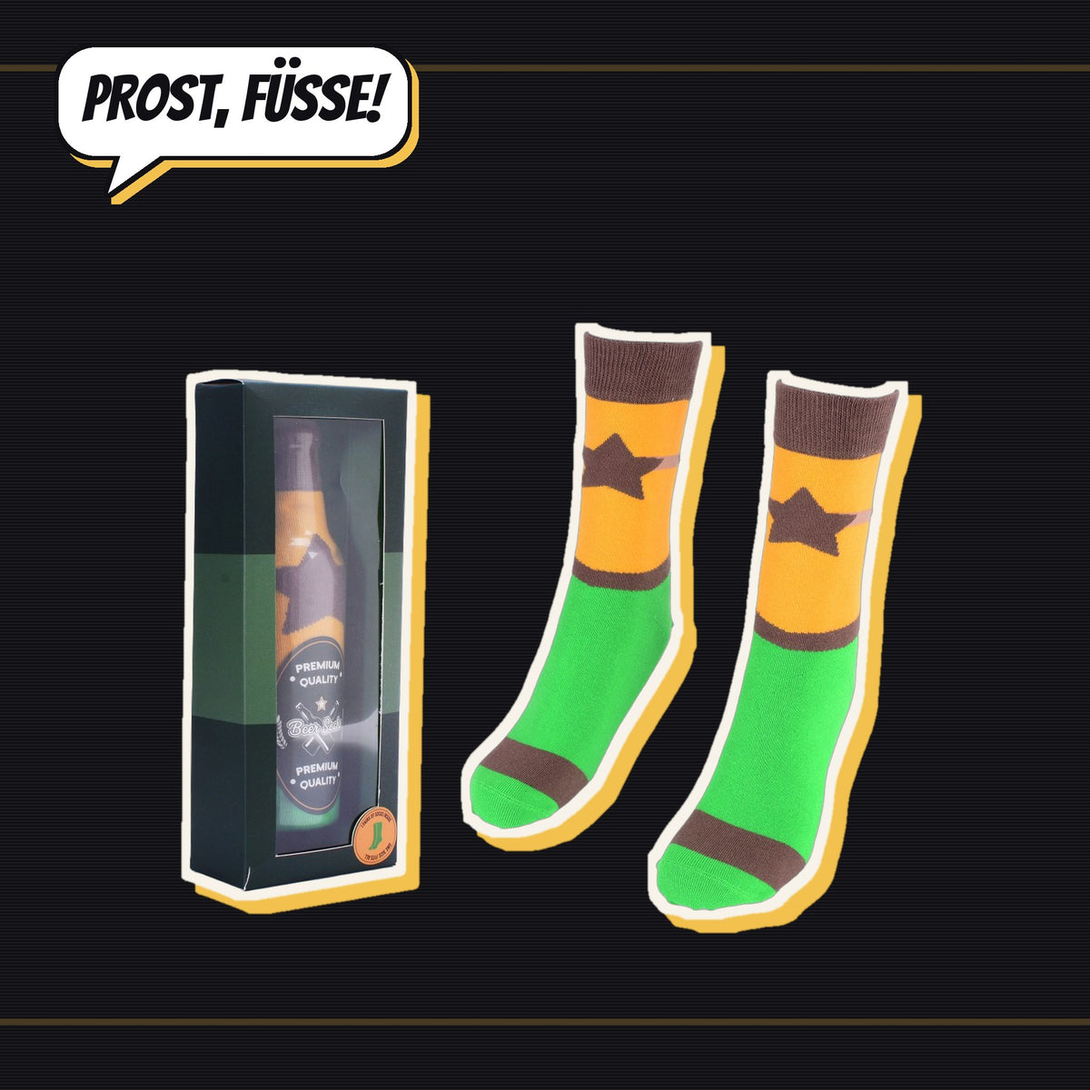 Comic-Produktbild: Socken Bier in Geschenkverpackung, 39–44, CHF 12.90