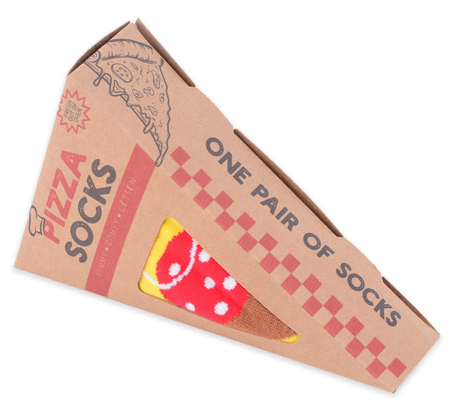 Socken in einer Geschenkverpackung im Pizza-Look (Produktfoto 2)
