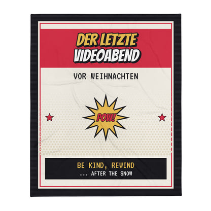 Decke Der letzte Videoabend, Mockup: VHS-Hülle mit rotem Titelband und Comic-Stern